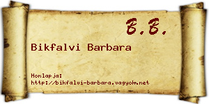 Bikfalvi Barbara névjegykártya